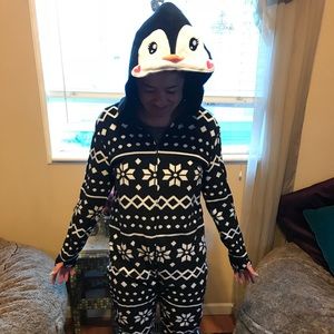 Adult Onesie Penguin Pajamas, Size S